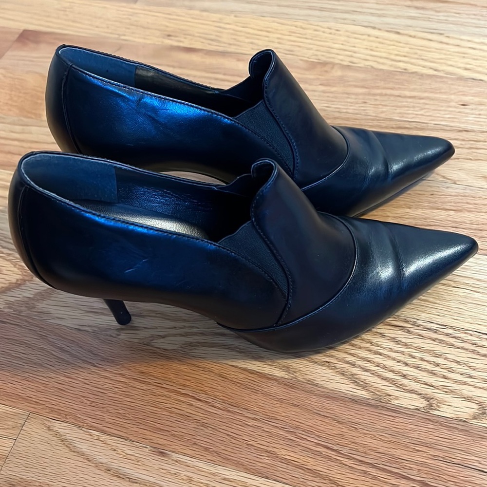 Size 8 black leather booties.